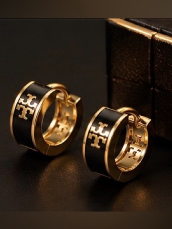 The Unbranded Brand Jewelry - Obsidian Noir Gold Luxe Huggie Earrings